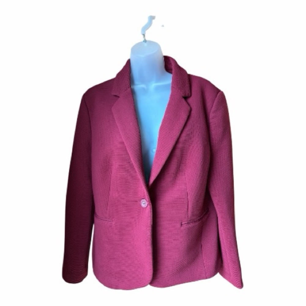 Jules & Leopold Raspberry Notched Lapel Blazer